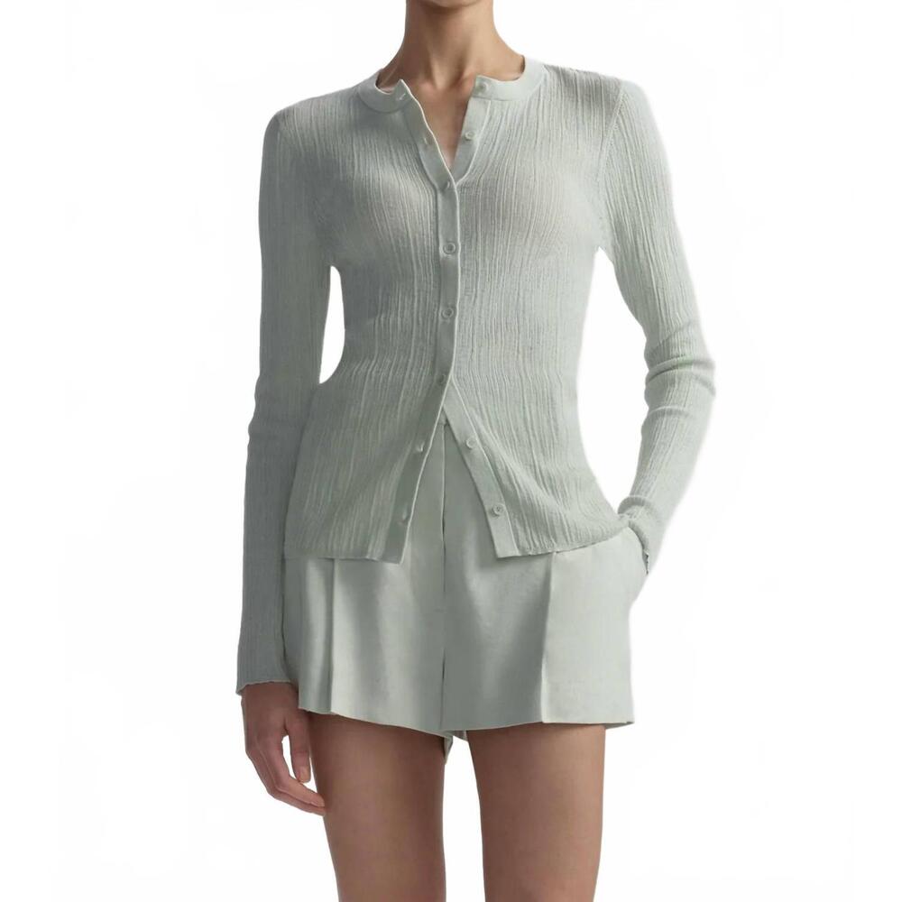 NEW A.L.C. fisher long sleeve cardigan in pale mint